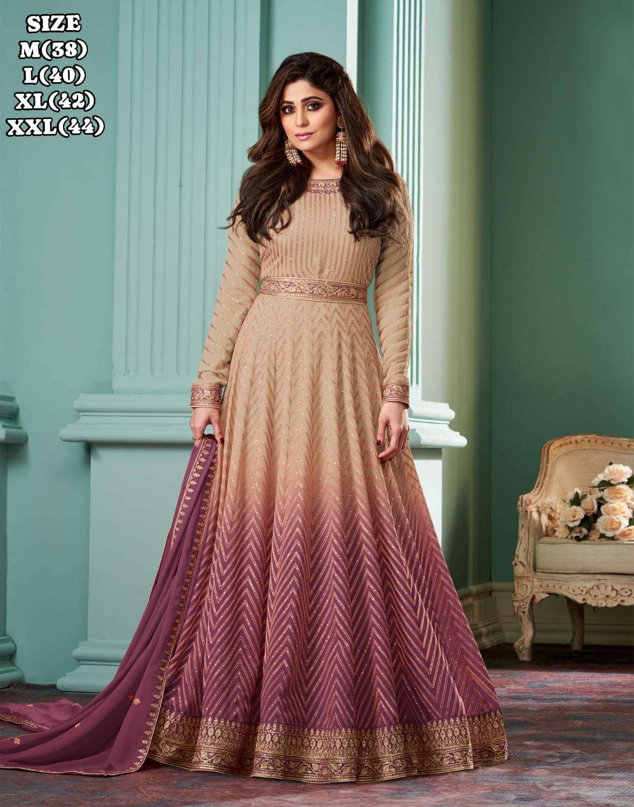 AASHIRWAD CREATION ALIZZA SHADED 10183 TO 10187 GEORGETTE DRESSES-00028