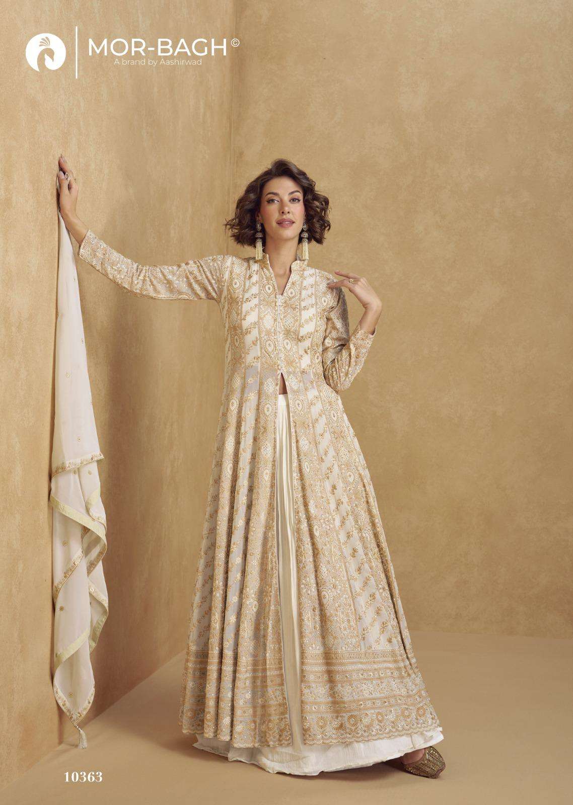 AASHIRWAD CREATION MOR BAGH JHANSI 10363 TO 10365 SERIES PURE GOERGETTE DRESSES-00150