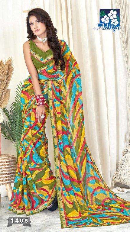 ADITYA SUJAL 2 1405 TO 1409 SERIES PURE GEORGETTE PRINTED SAREES-00090
