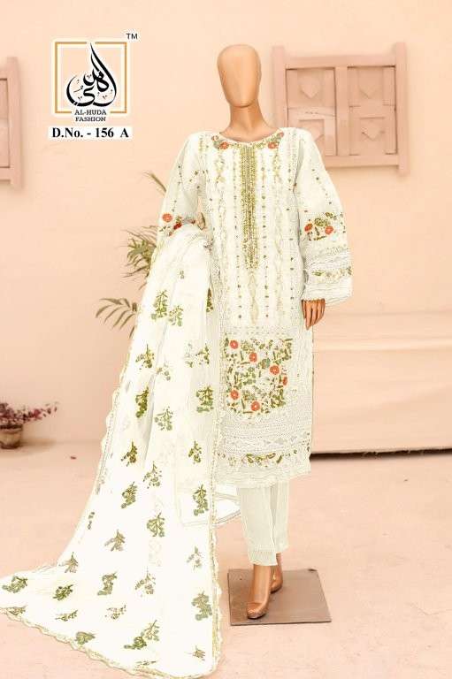 AL-HUDA DESIGNER AL-HUDA 156 COLOURS PURE ORGANZA EMBROIDERY DRESSES-00272