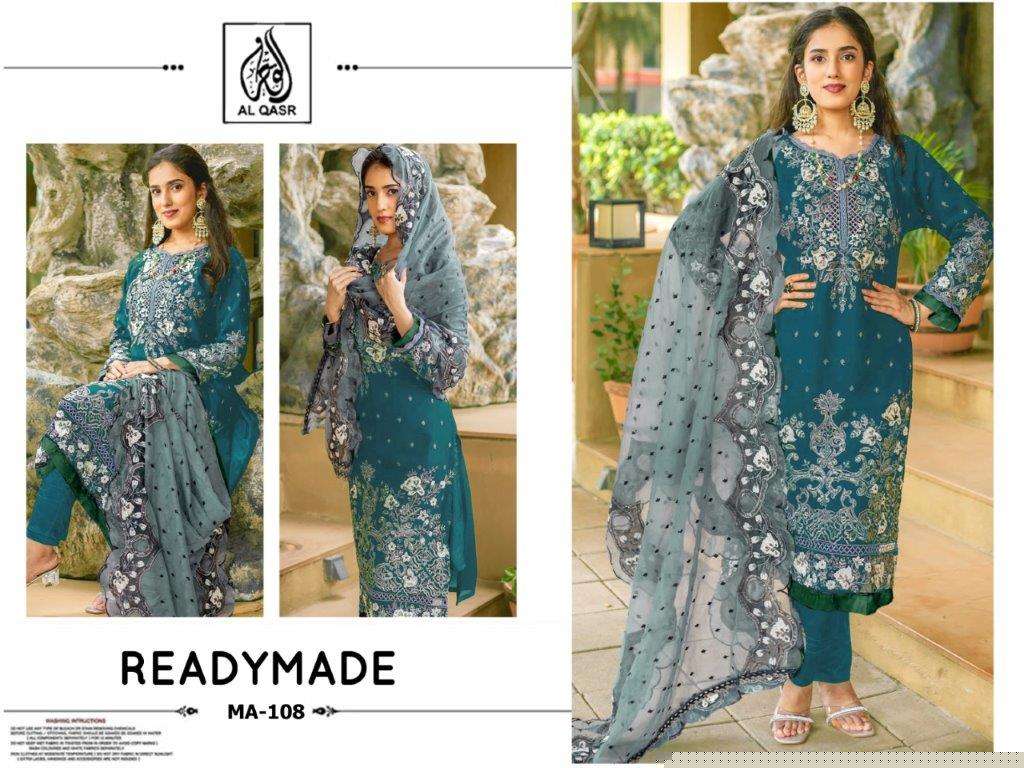 AL-QASR MA-108 COLOUR PURE FAUX GEORGETTE EMBROIDERY DRESSES-000245