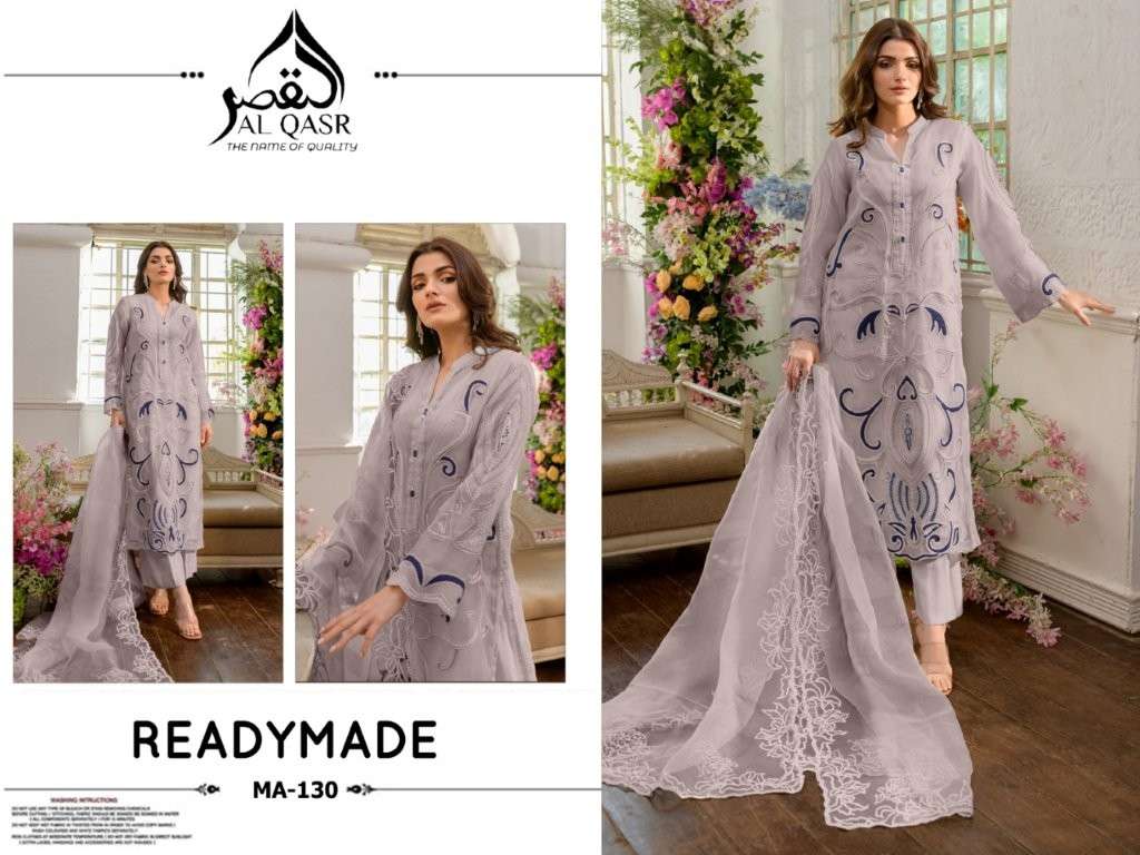 AL QASR MA-130 PURE FAUX GEORGETTE EMBROIDERY PAKISTANI DRESSES-00245