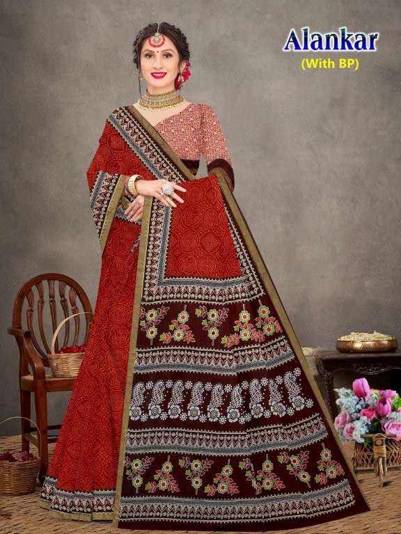 ALANKAR BY ASLIWHOLESALE DESIGNER PURE COTTON PRINTED SAREES-00015