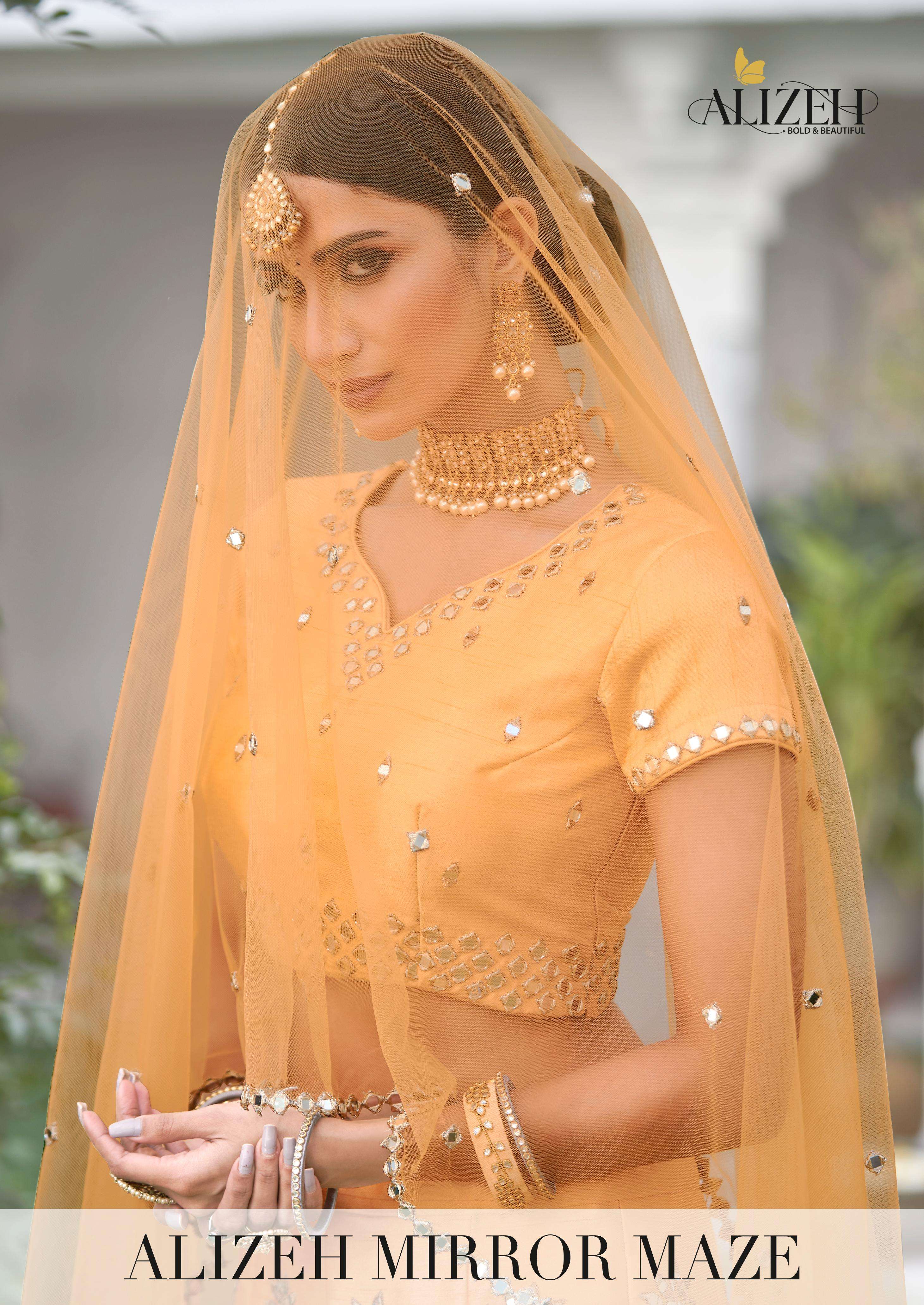 ALIZEH  MIRROR MAZE 1012 TO 1015 SERIES HEAVY DESIGNER HEAVY SILK FANCY LEHENGAS-00001