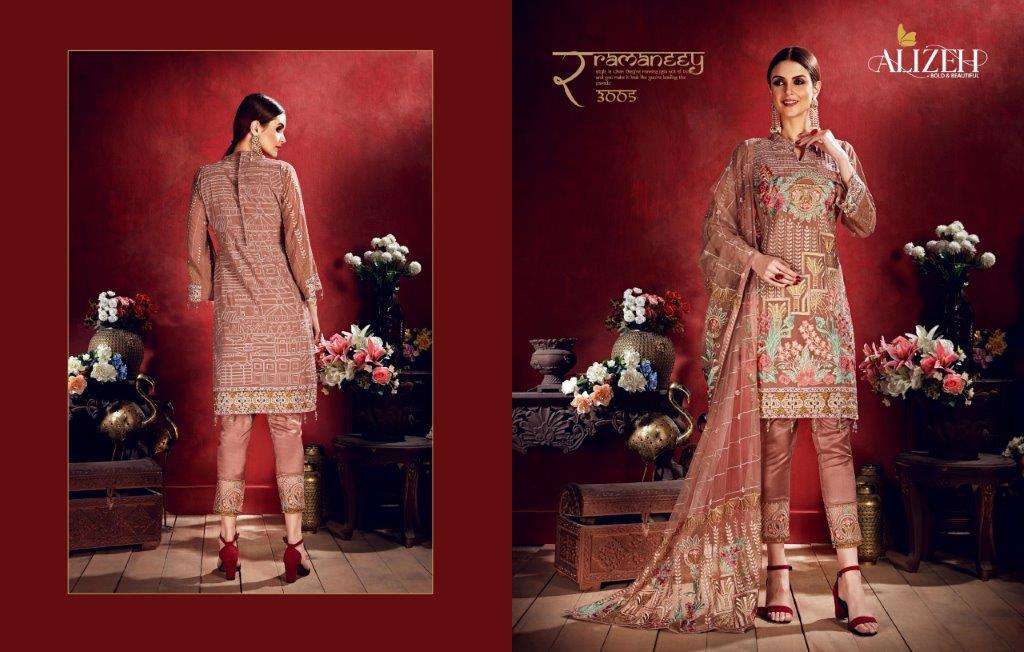 ALIZEH NAGMA 3005 BY ASLIWHOLESALE DESIGNER PURE GEORGETTE EMBROIDERY DRESSES-00001