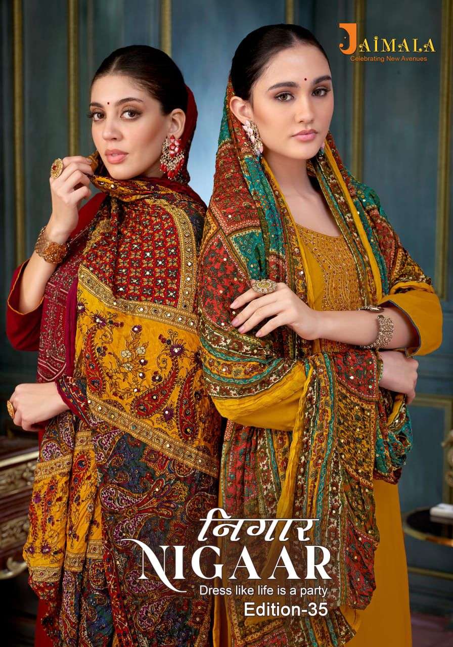 ALOK SUIT JAIMALA NIGAAR VOL-35 PURE RAYON PRINTED PAKISTANI DRESSES-00201