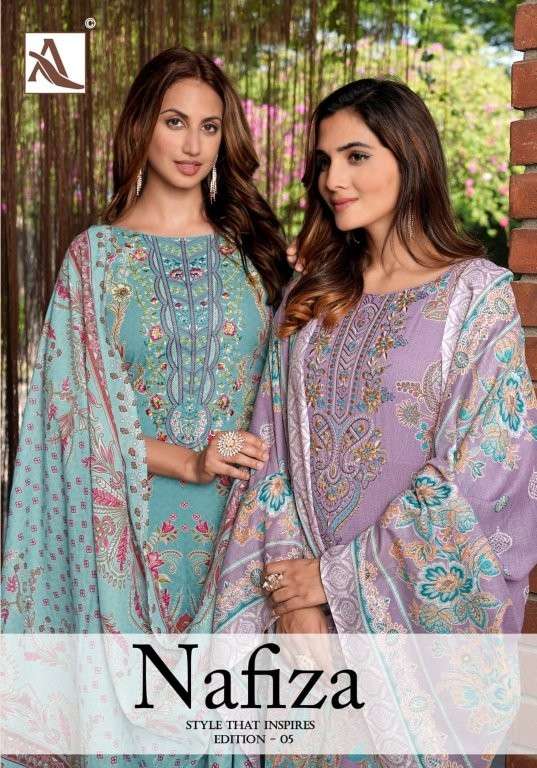 ALOK SUIT NAFIZA VOL-05 PURE CAMBRIC COTTON PRINTED PAKISTANI DRESSES-00201