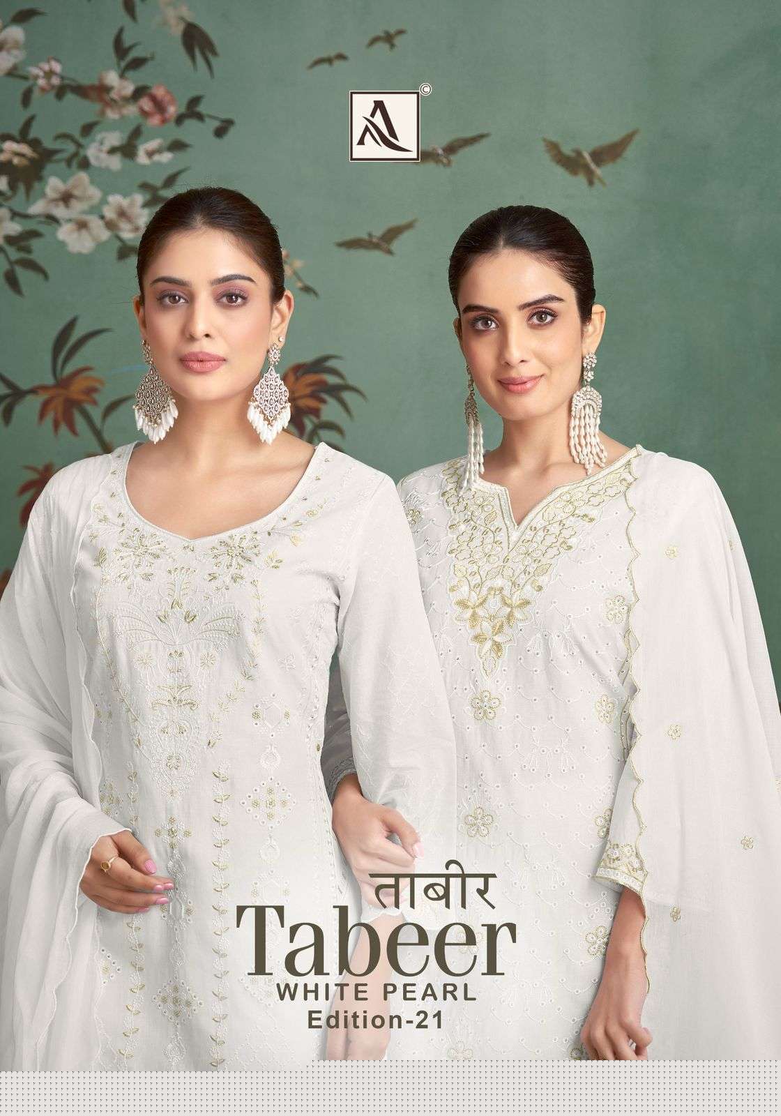 ALOK SUIT TABEER VOL-21 PURE HEAVY LAWN EMBROIDERY PAKISTANI DRESSES-00201