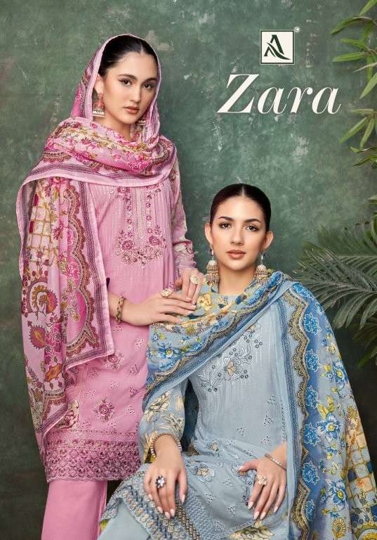ALOK SUIT ZARA PURE VISCOSE RAYON PRINTED PAKSITANI DRESSES-00011