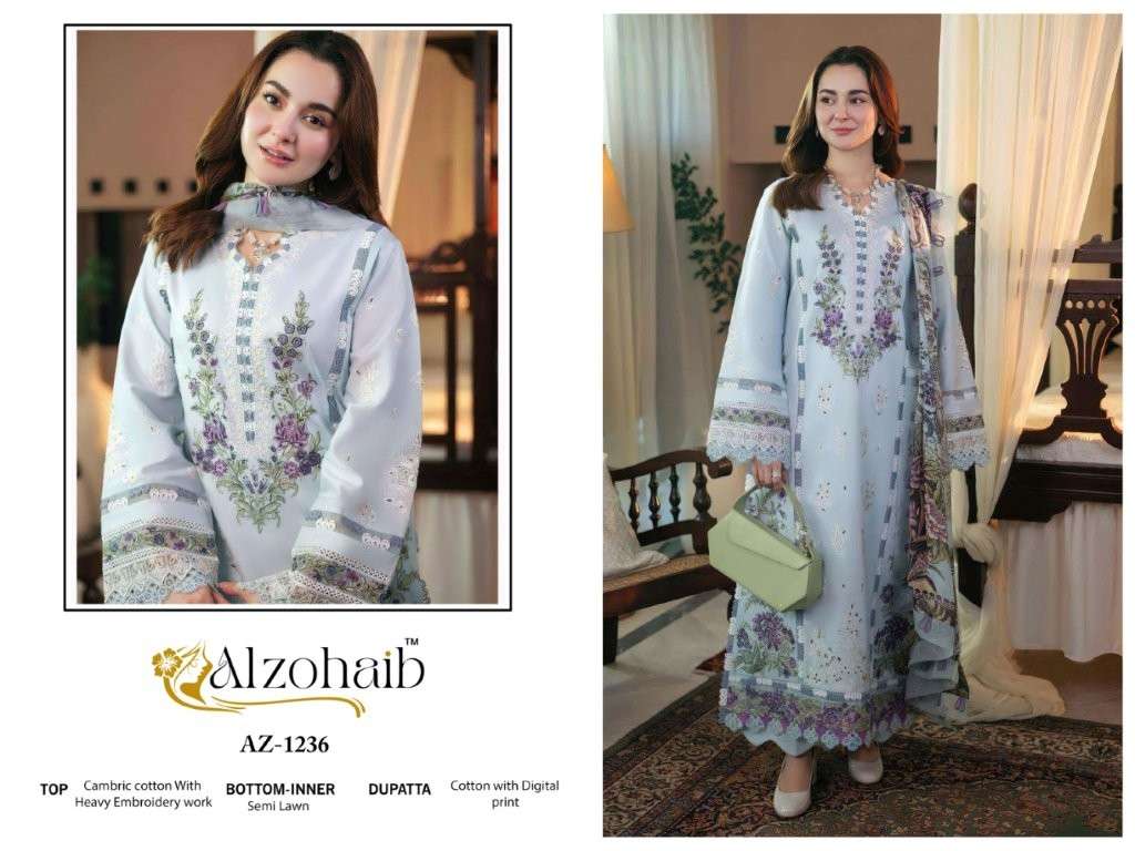 ALZOHAIB AZ-1233 TO 1237 SERIES PURE COTTON PRINTED PAKISTANI DRESSES-00011