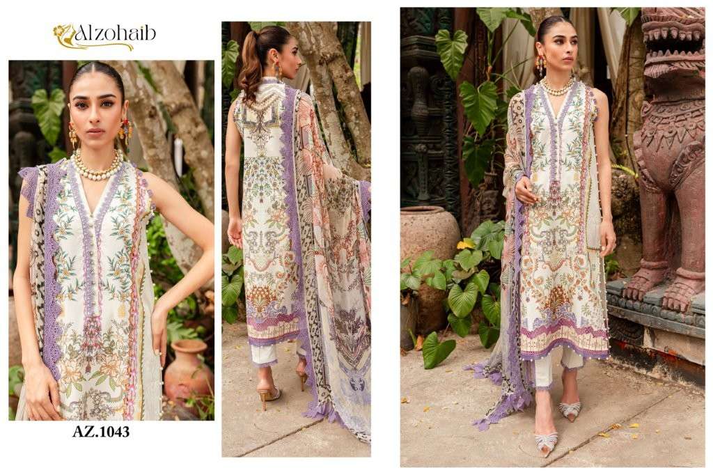 ALZOHAIB QUEEN COURT VOL-02 PURE COTTON PRINTED PAKISTANI DRESSES-00201