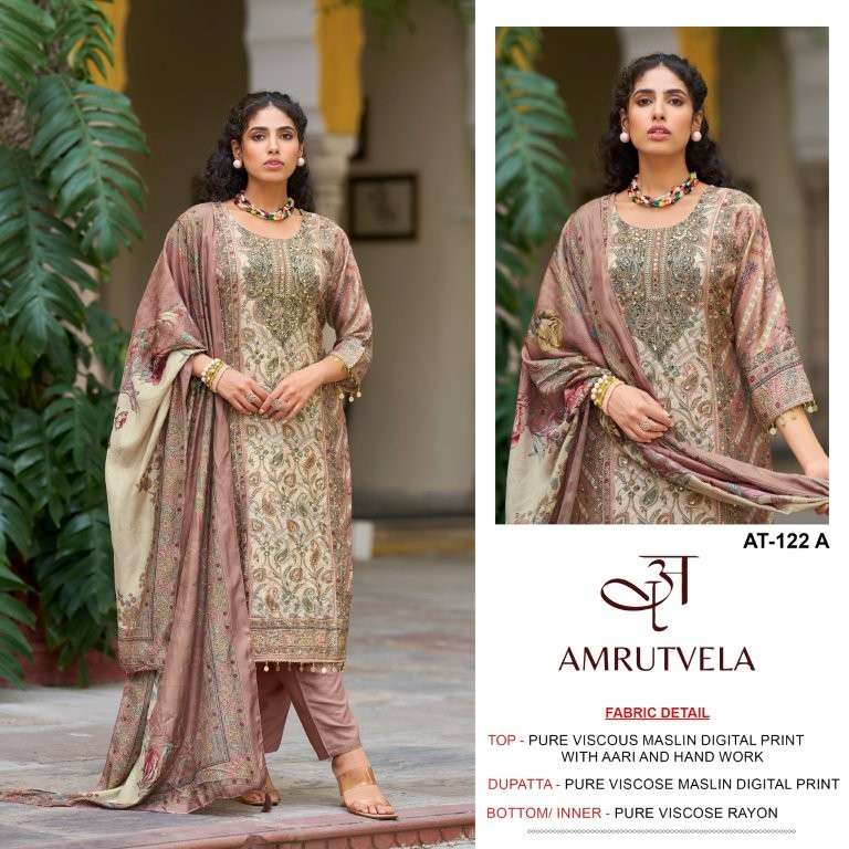 AMRUTVELA AT-122 DESIGNER HEAVY VISCOSE MUSLIN PRINTED PAKISTANI DRESSES-00011
