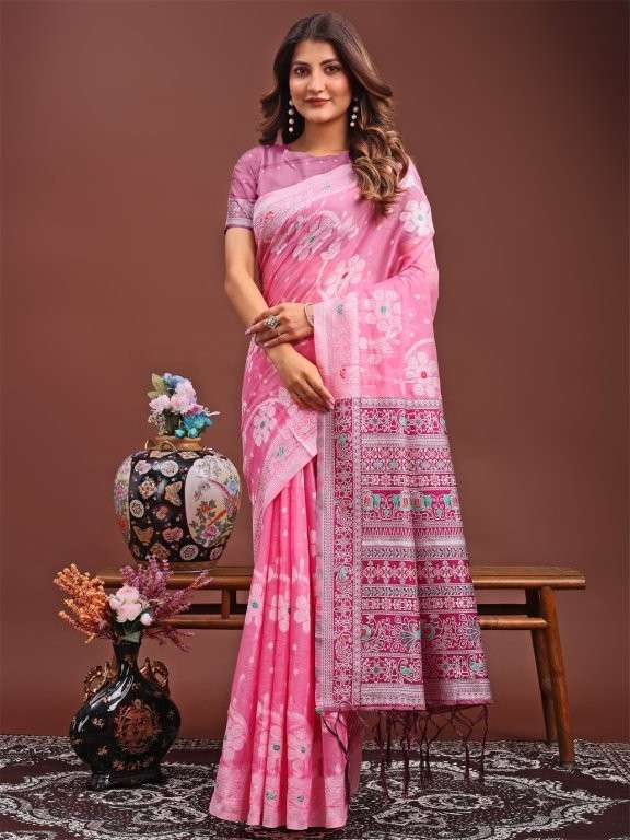 ANAYA BY ASLIWHOLESALE DESIGNER PURE LIENE COTTON PRINTED SAREES-00281