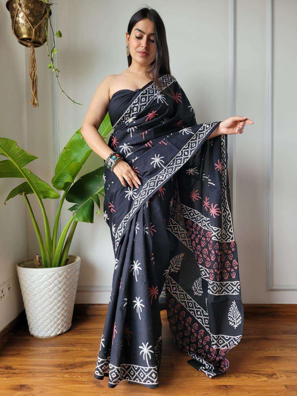 ASEEM BY ASLIWHOLESALE DESIGNER PURE LINEN COTTON PRINTED SAREES-00279