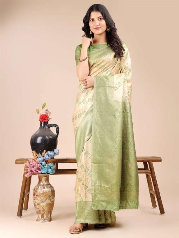 AURA SILK VOL-4 BY ASLIWHOLESALE DESIGNER PURE BANARASHI SILK SAREES-00281