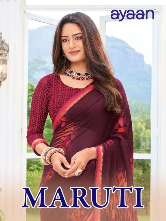 AYAAN MARUTI PURE GEORGETTE PRINTED SAREES-00025