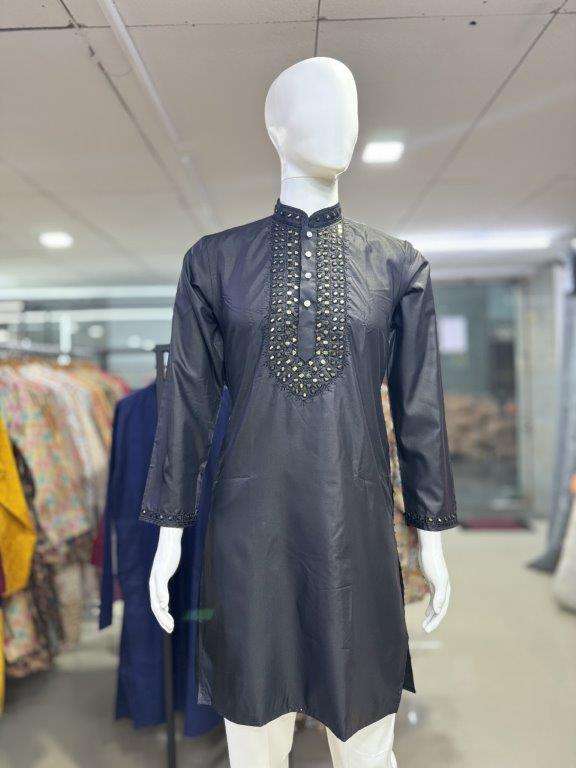 BAGHIRA BY ASLIWHOLESALE DESIGNER PURE SILK MENS KURTA-00179
