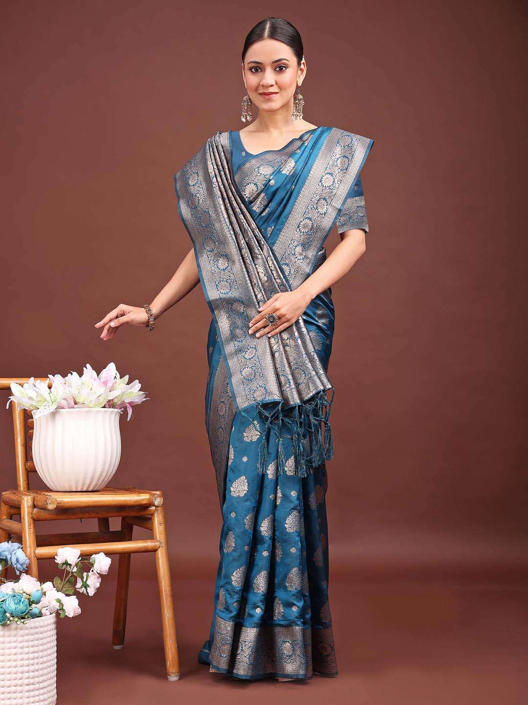 BANARASI BLISS BY ASLIWHOLESALE DESIGNER PURE BANARASI SILK SAREES-00281