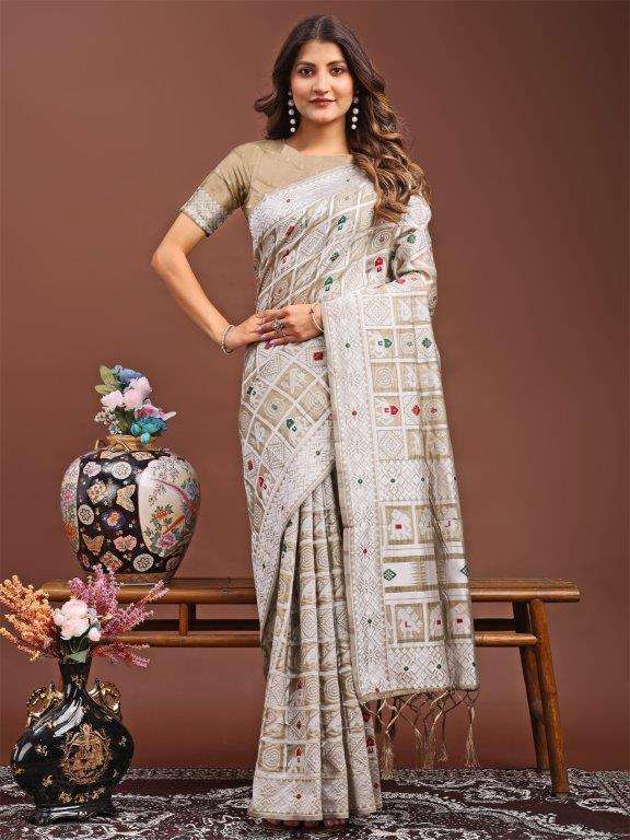 BANDEJ BY ASLIWHOLESALE DESIGNER PURE LINENE COTTON SAREES-00281