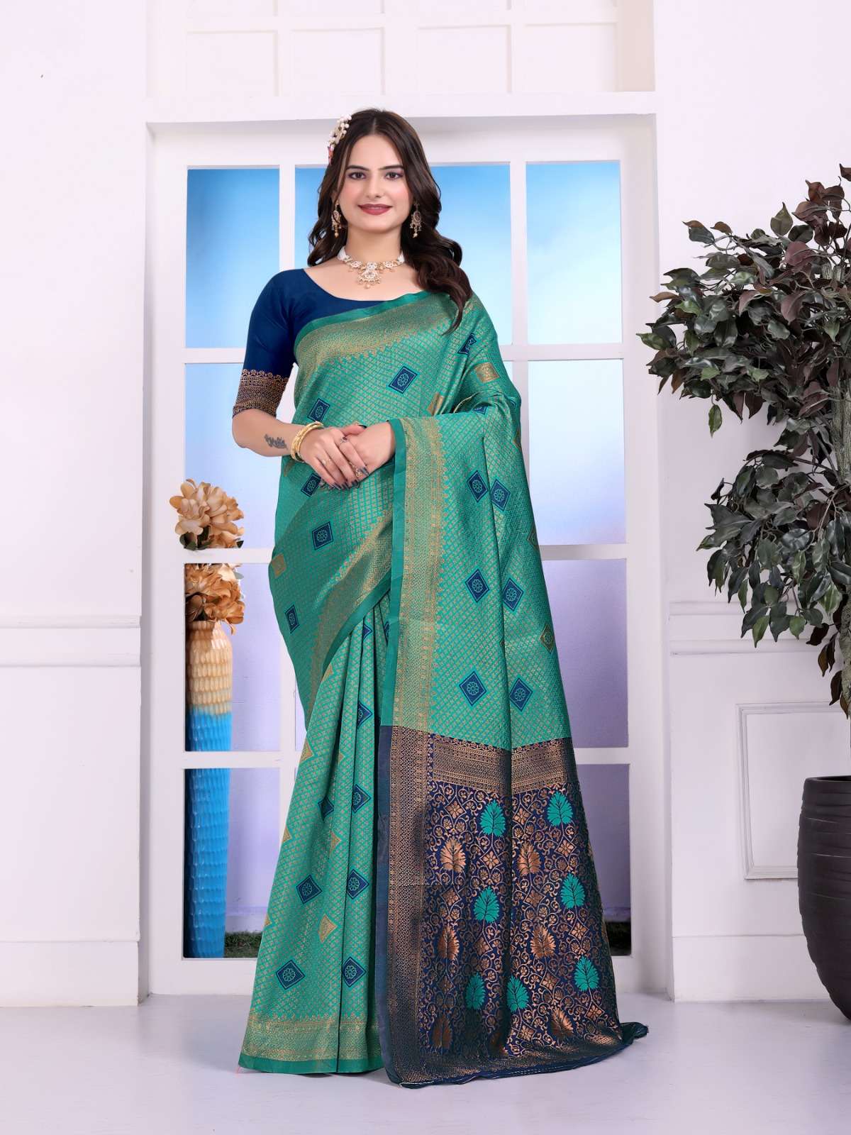 BELLA VITA BY ASLIWHOLESALE DESIGNER PURE BANARSHI SILK SAREES-00066