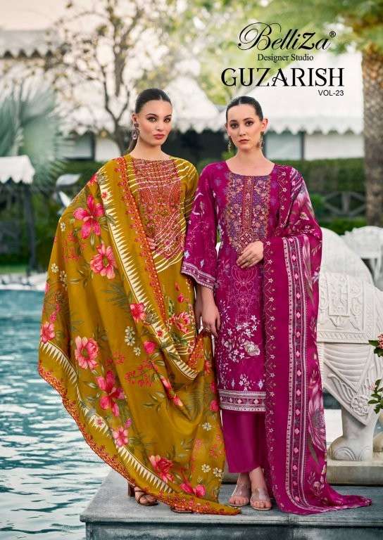 BELLIZA GUZARISH VOL-23 847-001 TO 847-008 SERIES COTTON EMBROIDERY DRESSES-00011