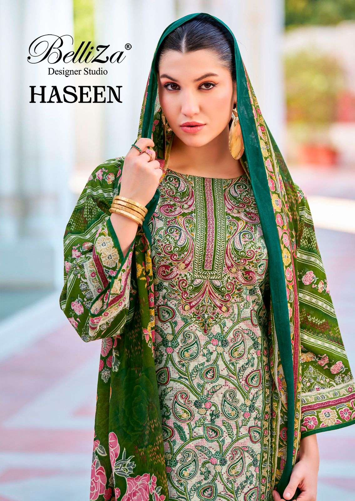 BELLIZA HASEEN 854-001 TO 854-008 SERIES PURE COTTON PRINTED PAKISTANI DRESSES-00201