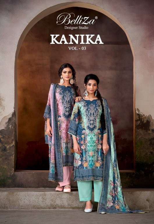 BELLIZA KANIKA VOL-3 PURE HEAVY VISCOSE MUSLIN PRINTED PAKISTANI DRESSES-00201