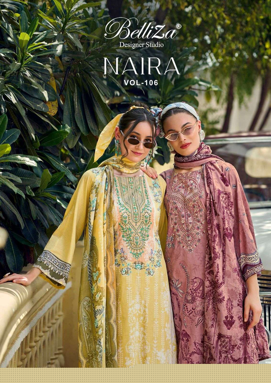 BELLIZA NAIRA VOL-106 484-001 TO 484-008 SERIES PURE COTTON PRINTED PAKISATNI DRESSES-00201