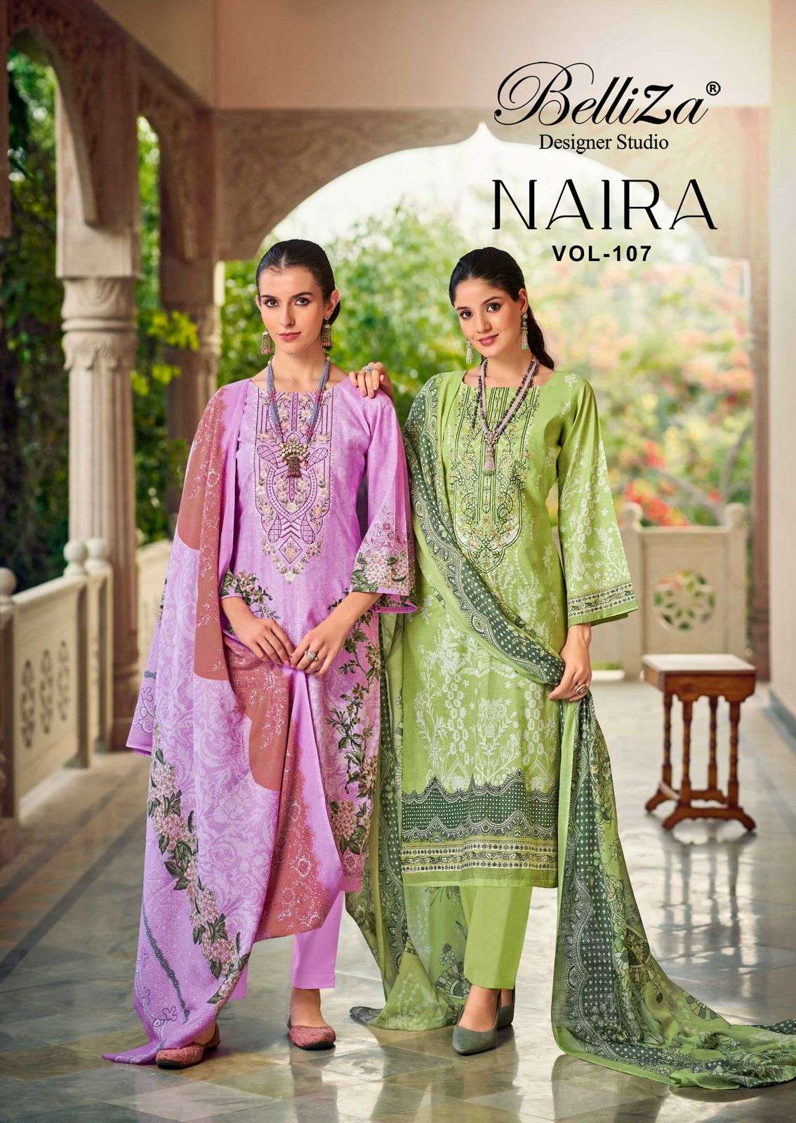 BELLIZA NAIRA VOL-107 453-001 TO 453-008 SERIES PURE COTTON PRINTED PAKISATNI DRESSES-00201
