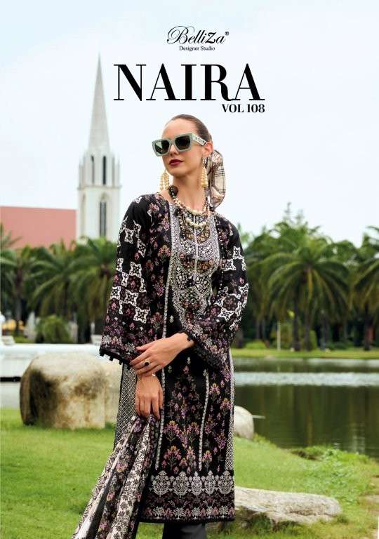 BELLIZA NAIRA VOL-108 1047-001 TO 1047-008 SERIES PURE COTTON PRINTED PAKISATNI DRESSES-00011
