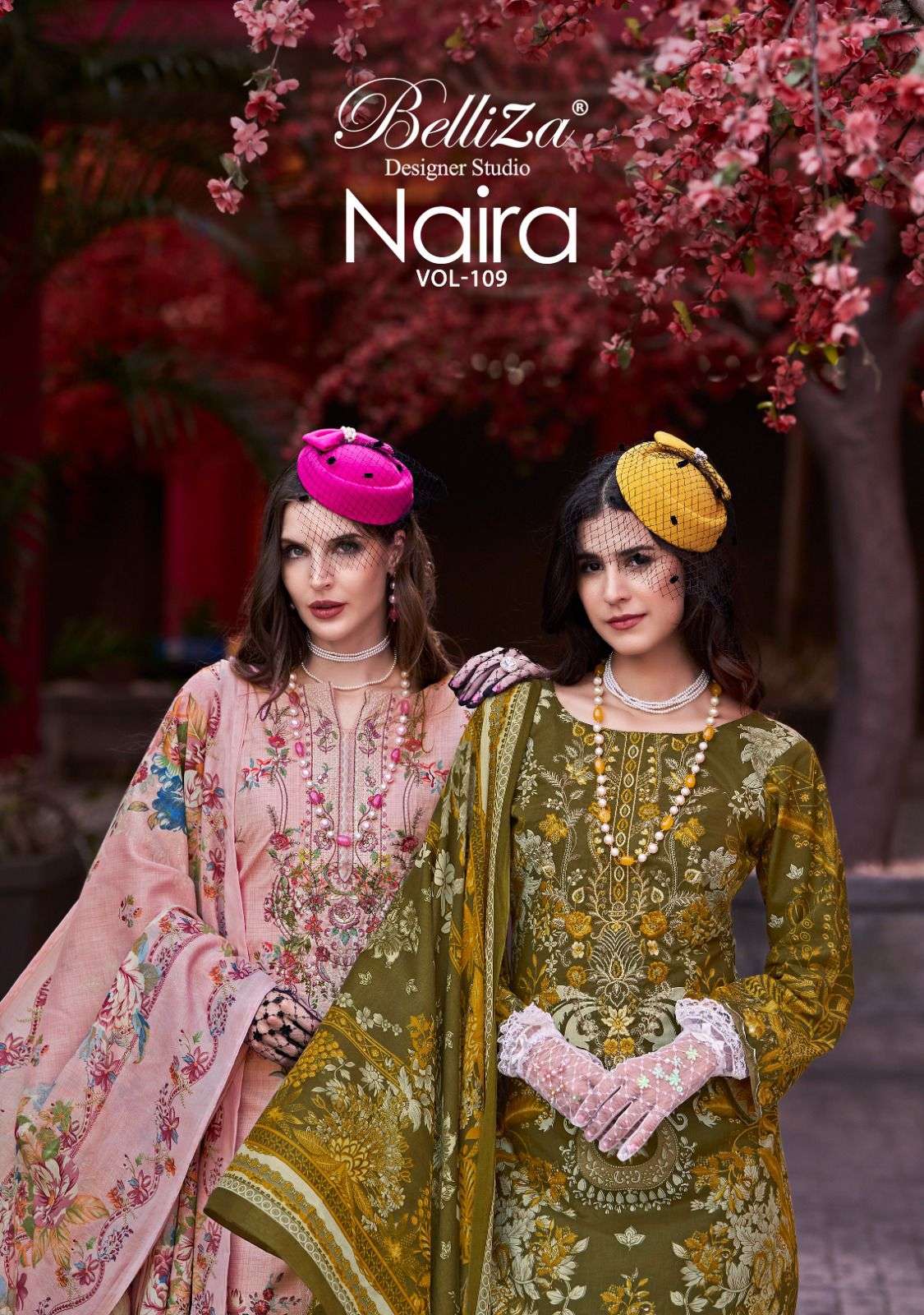 BELLIZA NAIRA VOL-109 855-001 TO 855-008 SERIES PURE COTTON PRINTED PAKISTANI DRESSES-00201