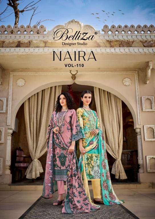 BELLIZA NAIRA VOL-110 856-001 TO 856-008 SERIES PURE COTTON PRINTED PAKISATNI DRESSES-00011