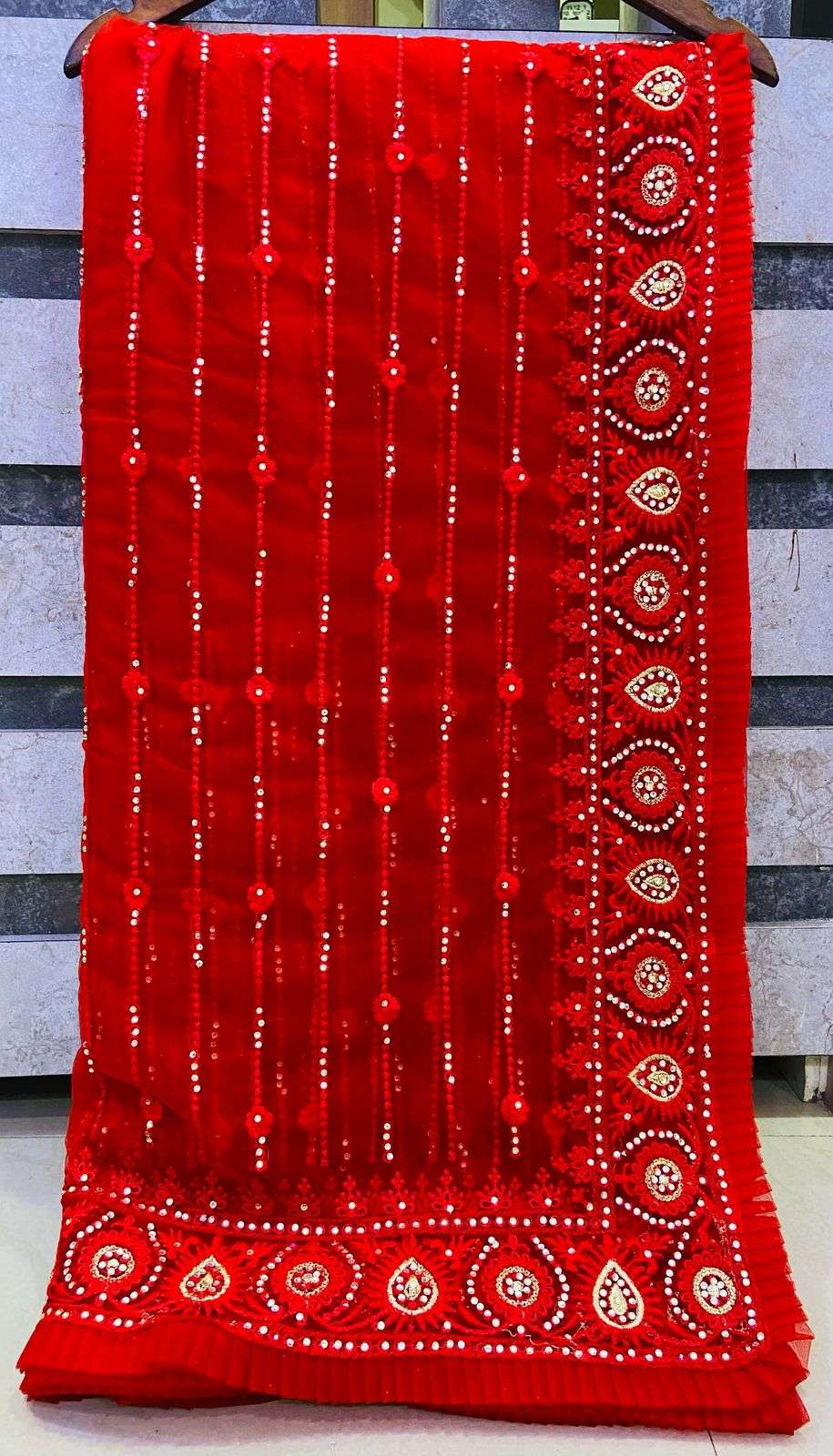 BHAGYA VOL-156 BY ASLIWHOLESALE DESIGNER PURE HEAVY NET EMBROIDERY SAREES-224