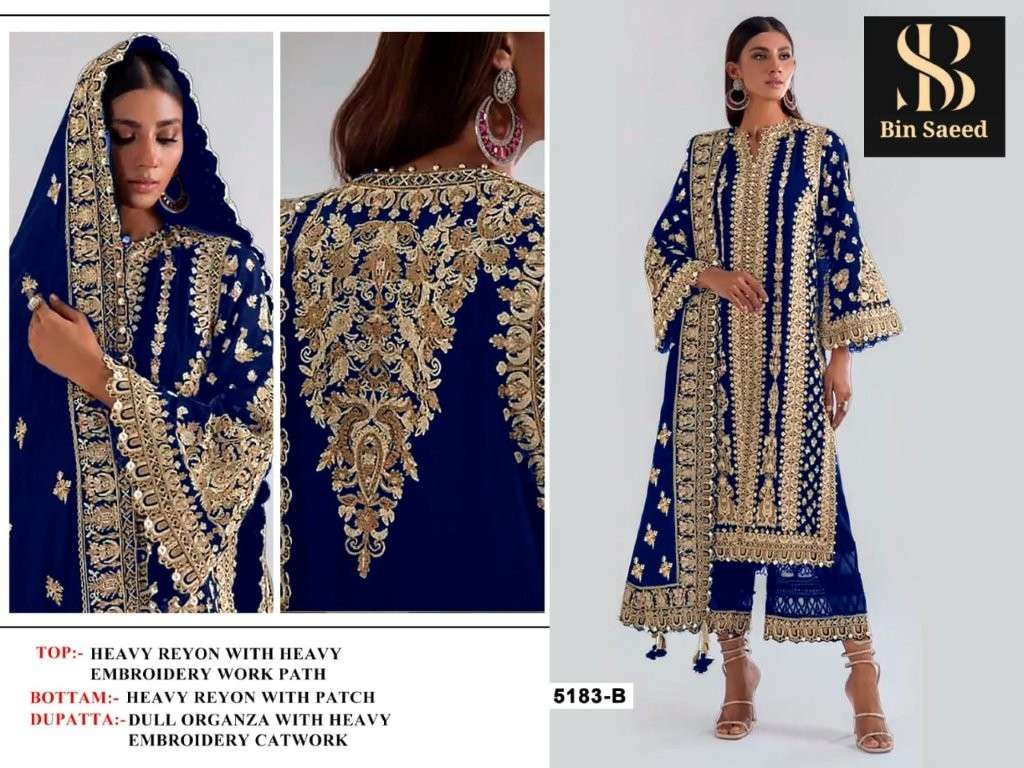 BIN SAEED 5183 BY ASLIWHOLESALE DESIGNER PURE RAYON PRINTED DRESSES-00272