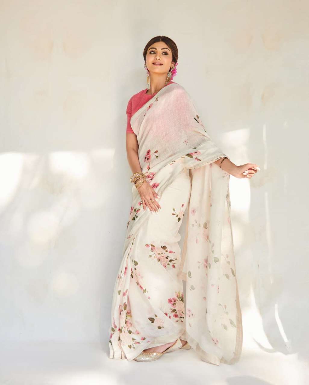 BLOSSOM BY ASLIWHOLESALE DESIGNER PURE LINENE COTTON PRINTED SAREES-00249