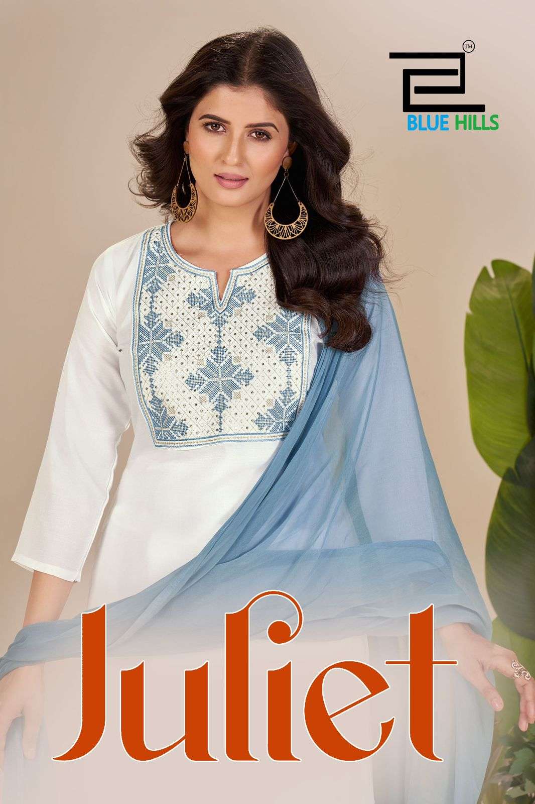 BLUE HILLS JULIET 1001 TO 1004 SERIES PURE RAYON EMBROIDERY PRINTED DRESSES-00099