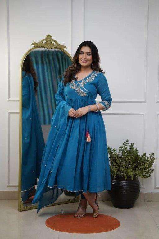 CHARMI BY ASLIWHOLESALE DESIGNER PURE PARAMPARA SILK EMBROIDERY DRESSES-00264