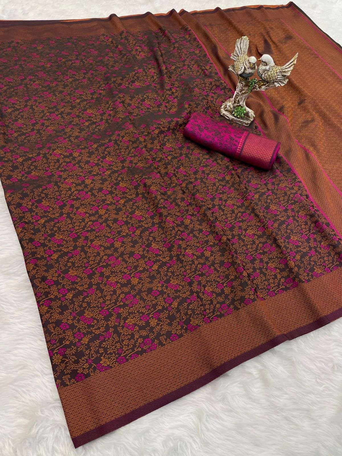 889 HIT DESIGN BY ASLIWHOLESALE DESIGNER PURE SATIN SILK SAREES-00284