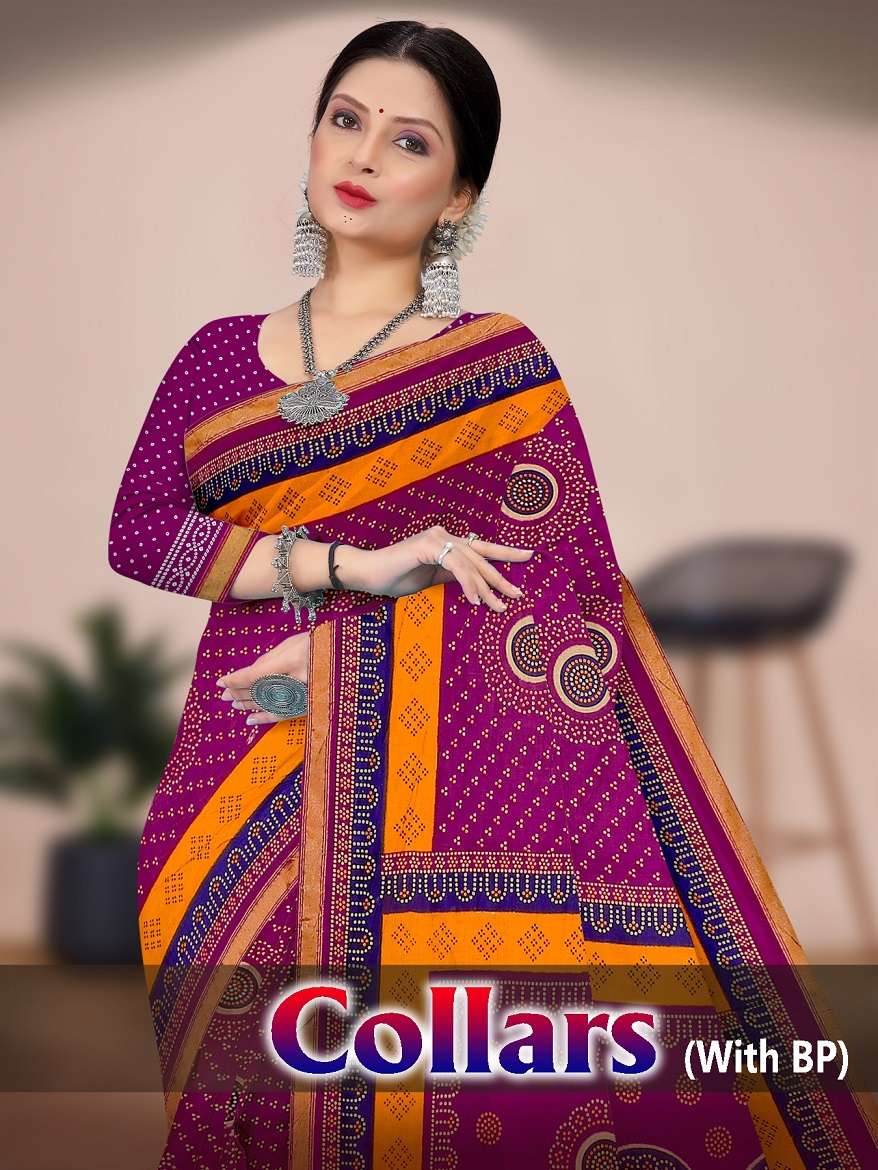 COLLARS BY ASLIWHOLESALE DESIGNER PURE COTTON SAREES-00015