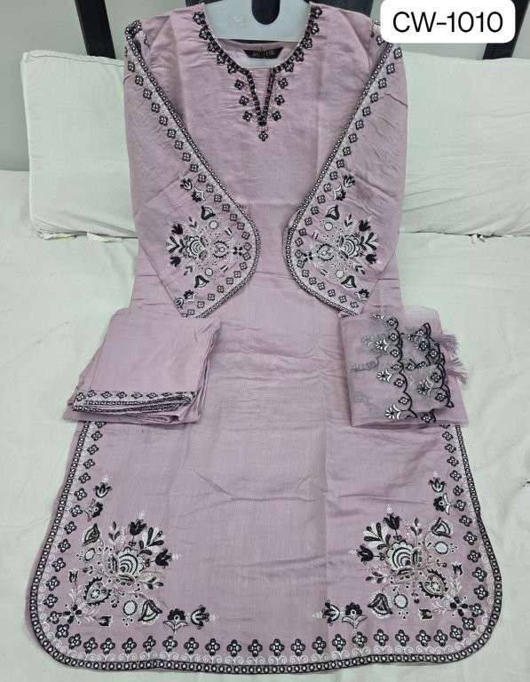 CW-1010 COLOUR BY ASLIWHOLESALE DESIGNER HEAVY EMBROIDERY ROMAN SILK PAKISTANI DRESSES-00011