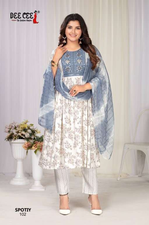 DEE CEE SPOTIY PURE RAYON PRINTED DRESSES-00014