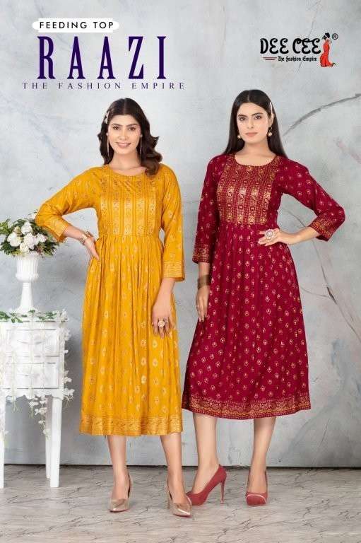 DEECEE RAAZI 101 TO 106 SERIES PURE RAYON KURTIS-00093