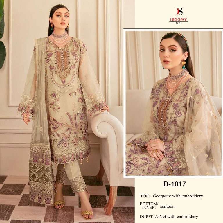 DEEPSY SUIT D-1017 COLOUR PURE GEORGETTE PRINTED PAKISTANI DRESS-00201