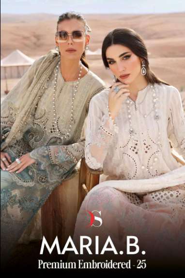 DEEPSY SUIT MARIA.B PREMIUM-25 HEAVY EMBROIDERY COTTON PAKISTANI DRESSES-00201