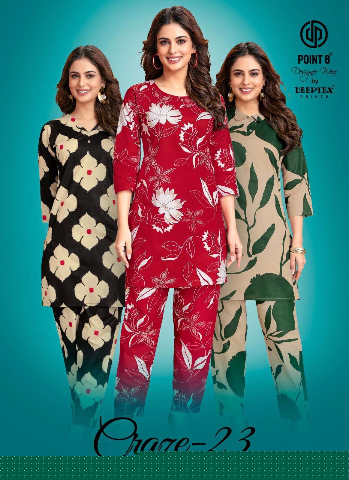 DEEPTEX CRAZE-23 VOL-04 4001 TO 4010 SERIES PURE RAYON PRINTED CO-ORD SET-00201