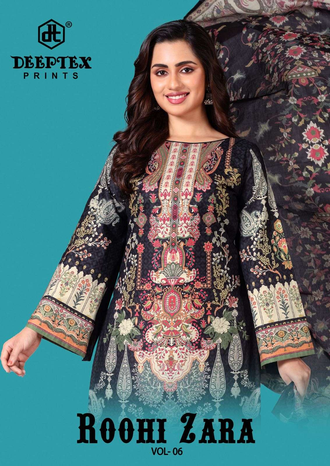 DEEPTEX ROOHI ZARA VOL-06 6001 TO 6008 SERIES PURE LAWN COTTON PRINTED DRESSES-00015