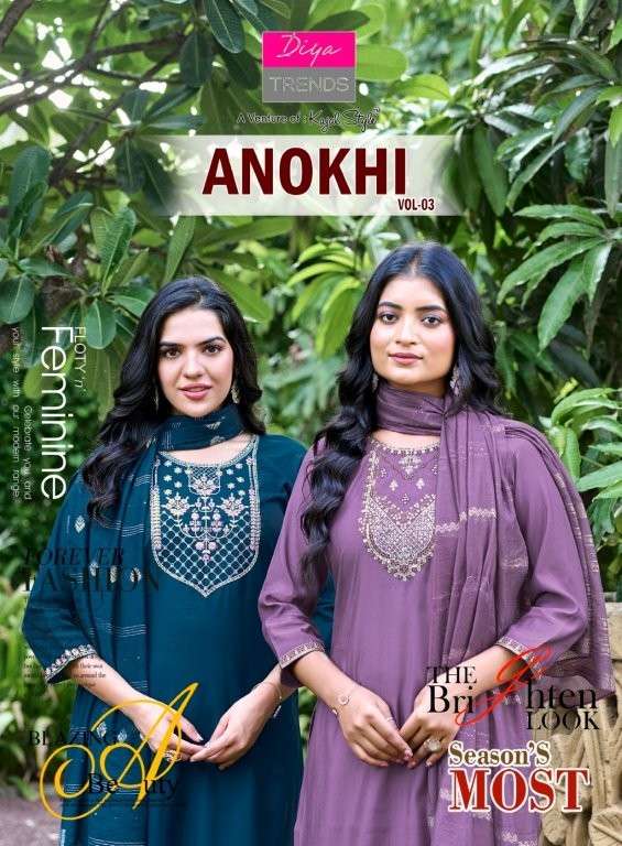 DIYA TRENDZ ANOKHI VOL-03 PURE ROMAN SILK EMBROIDERY DRESSES-00140