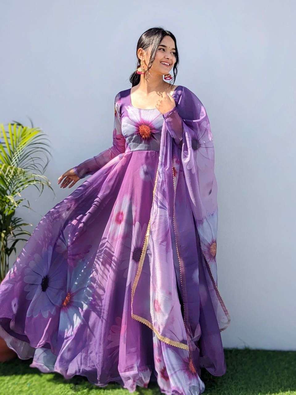 DN-244 BY ASLIWHOLESALE DESIGNER PURE ORGANZA TABY SILK GOWNS-00232