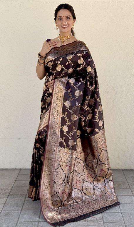 DN-4274 BY ASLIWHOLESALE DESIGNER PURE BANARASI LICHI SILK SAREES-00046