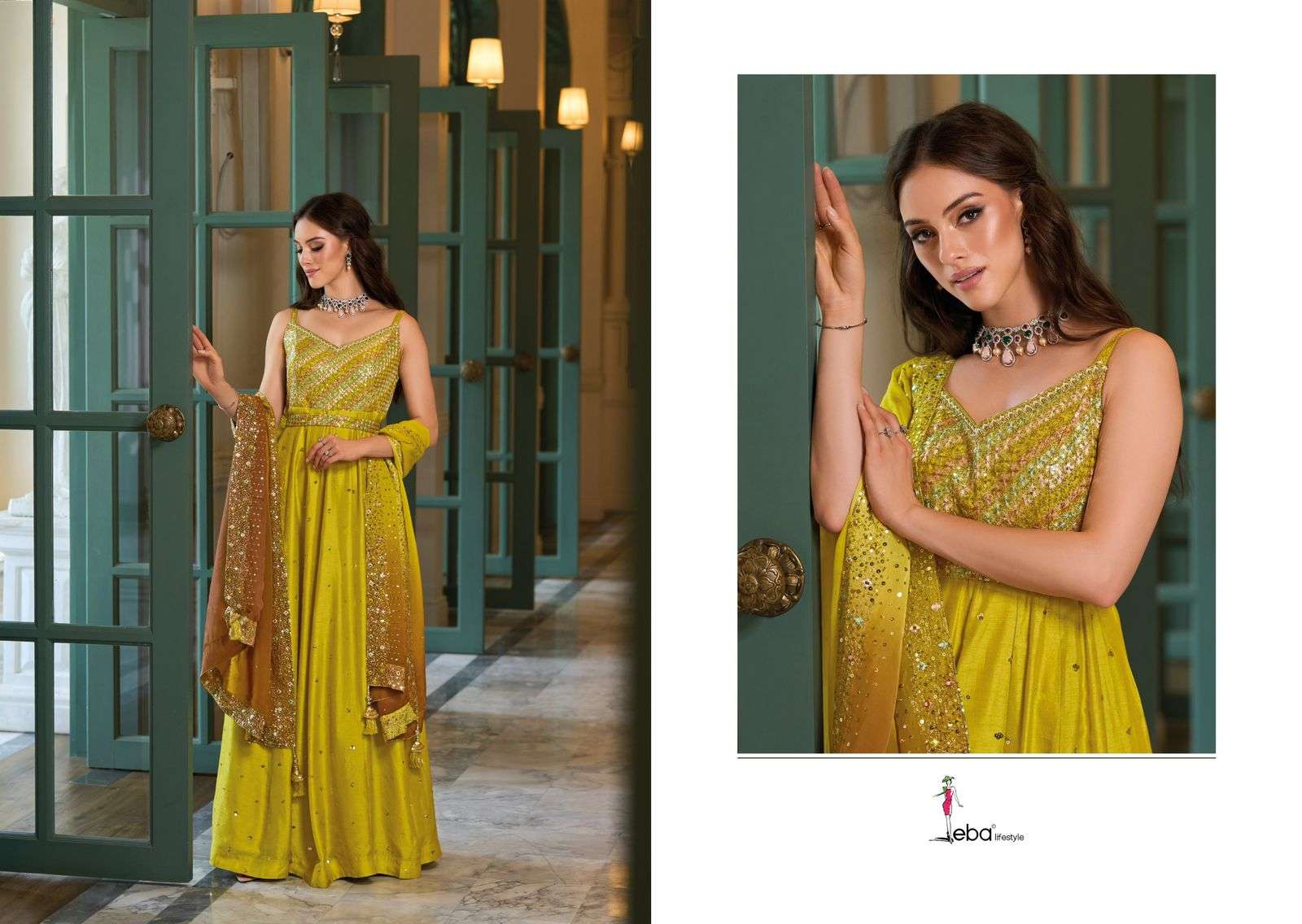 EBA LIFESTYLE ARISHA HEAVY SILK EMBROIDERY DRESS-00249